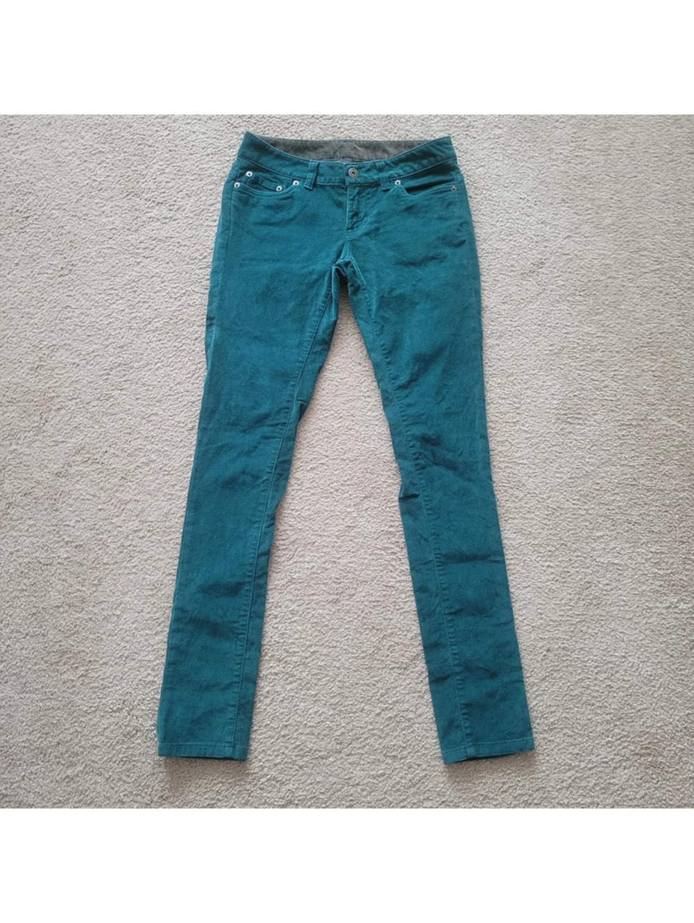 The North Face Low Rise Skinny Corduroy Pants 0 Womens Teal Green Reg Fit